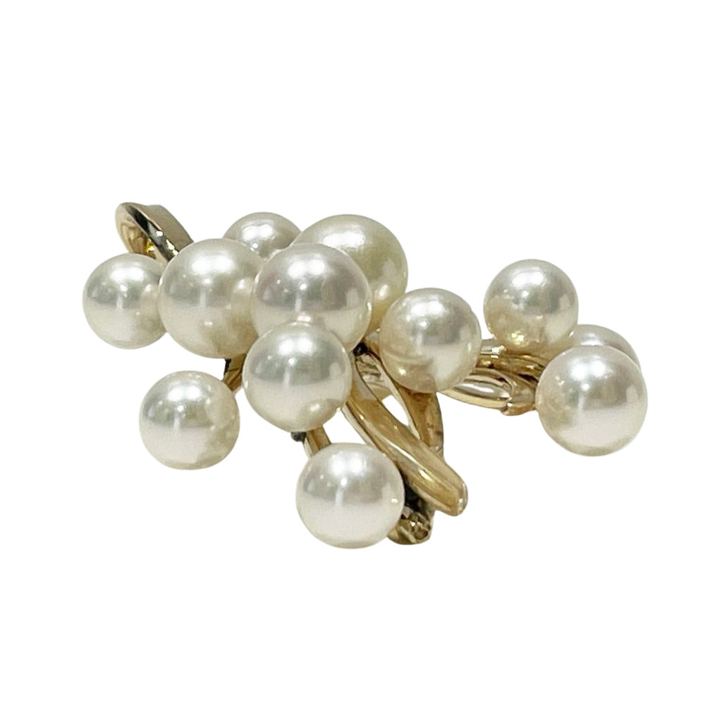 MIKIMOTO(ミキモト) アコヤパール 真珠 リボン 5ｍｍ～8mm ブローチ K14イエローゴールド レディース【中古】20240715