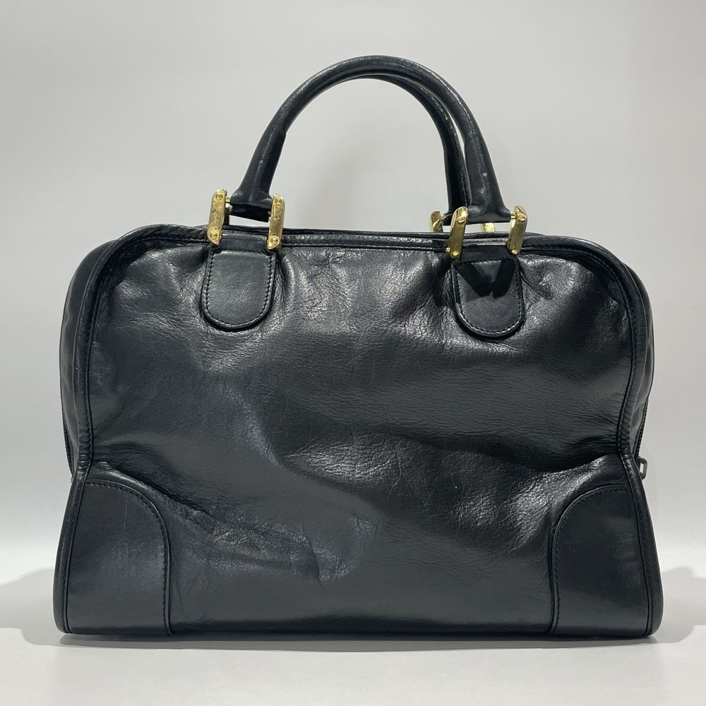 中古B/標準】LOEWE ロエベ アナグラム アマソナ32 ヴィンテージ レディース ハンドバッグ ブラック20481077