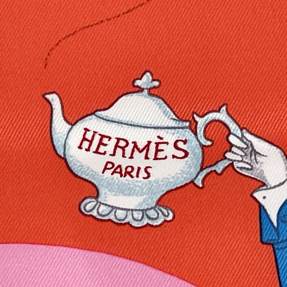 HERMES(エルメス) カレ70 21AW Tea Time ティータイムメダイヨン ハート＆ドット ジョナサンバートン スカーフ シルク  レディース【新古品SA】20240731