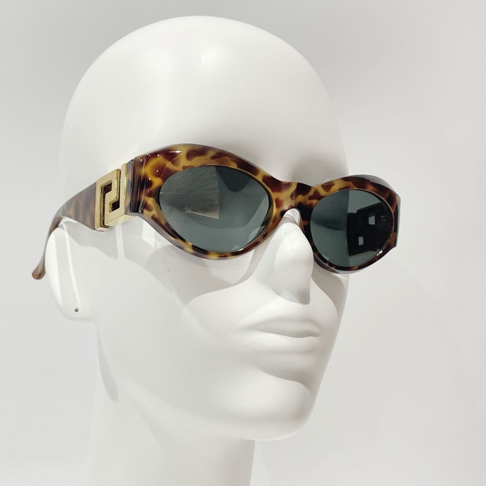 VERSACE(ヴェルサーチ) グレカ デミ柄 オーバル MOD174 ヴィンテージ サングラス プラスチック ユニセックス【中古AB】20240721