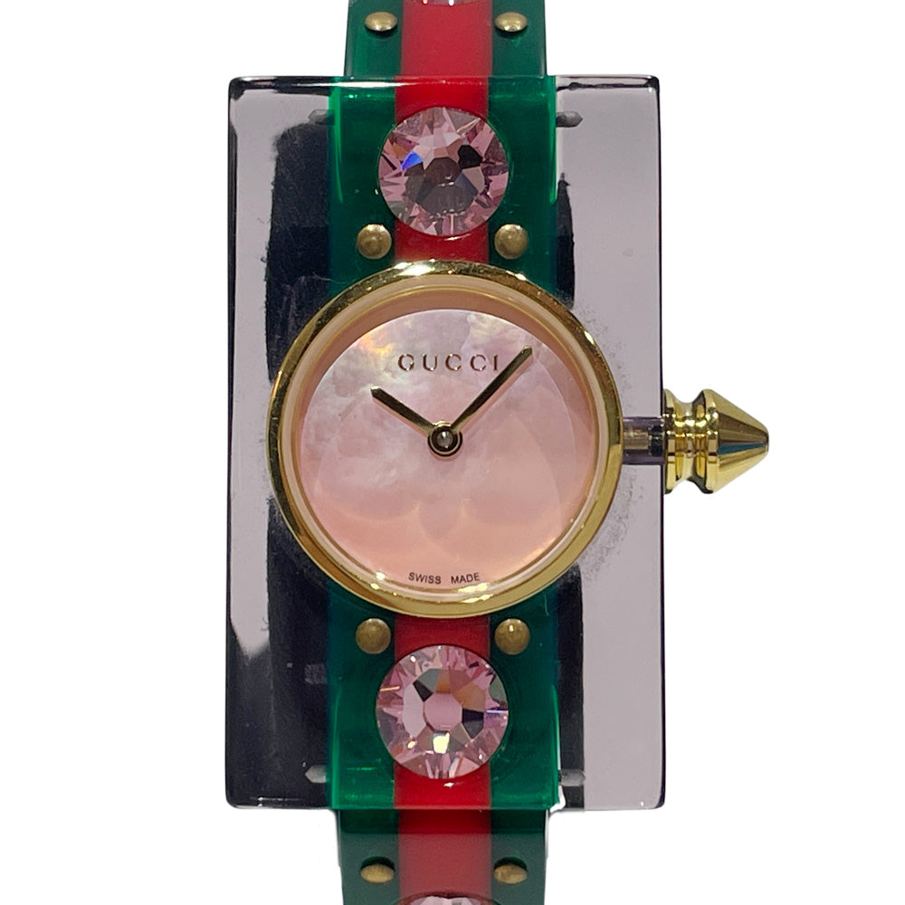 GUCCI(グッチ) ヴィンテージウェブ ピンクシェル YA143523 腕時計 プラスチック レディース【中古】