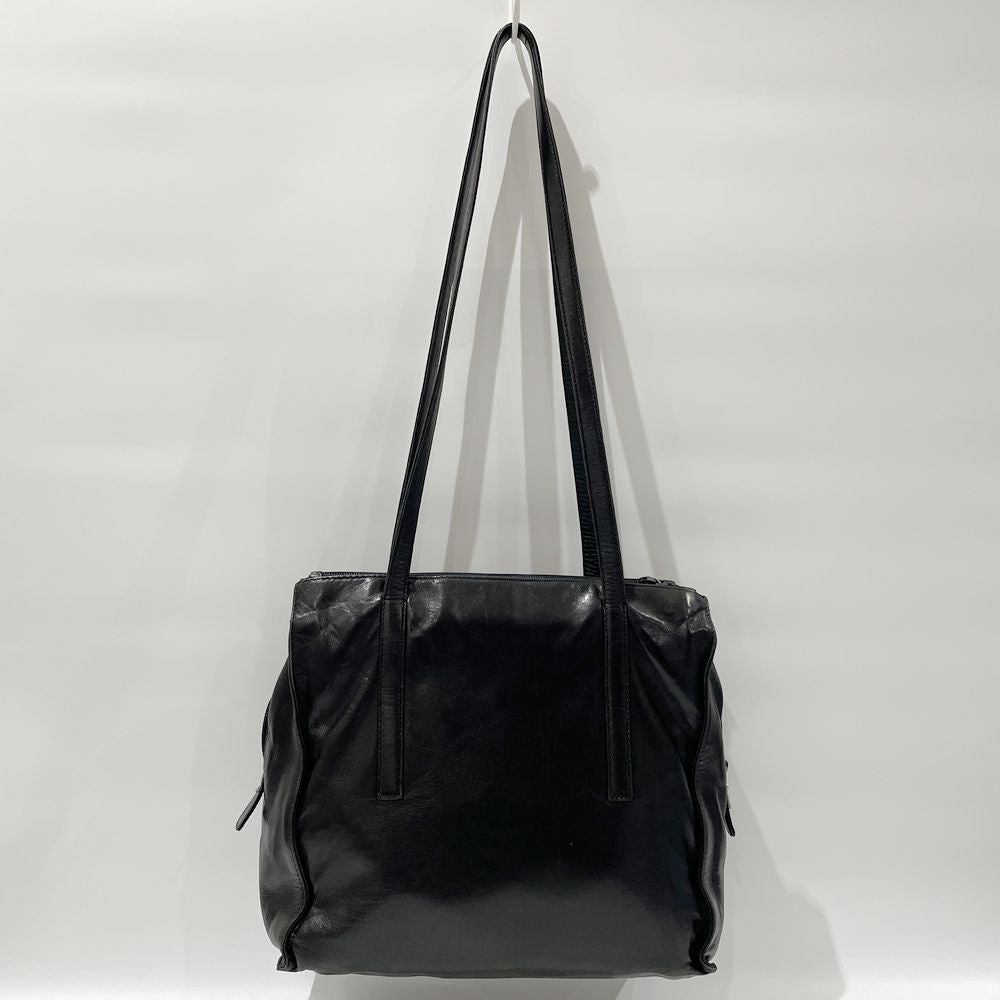 中古B/標準】PRADA プラダ 型押しロゴ 肩掛け レディース トートバッグ ブラック20481759