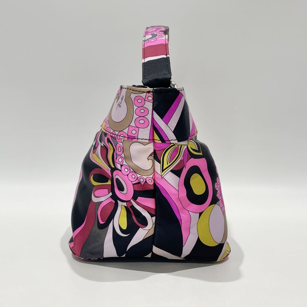 中古B/標準】Emilio Pucci エミリオプッチ 総柄 ポーチ付き ビジュー金具 レディース ハンドバッグ ピンク20481760