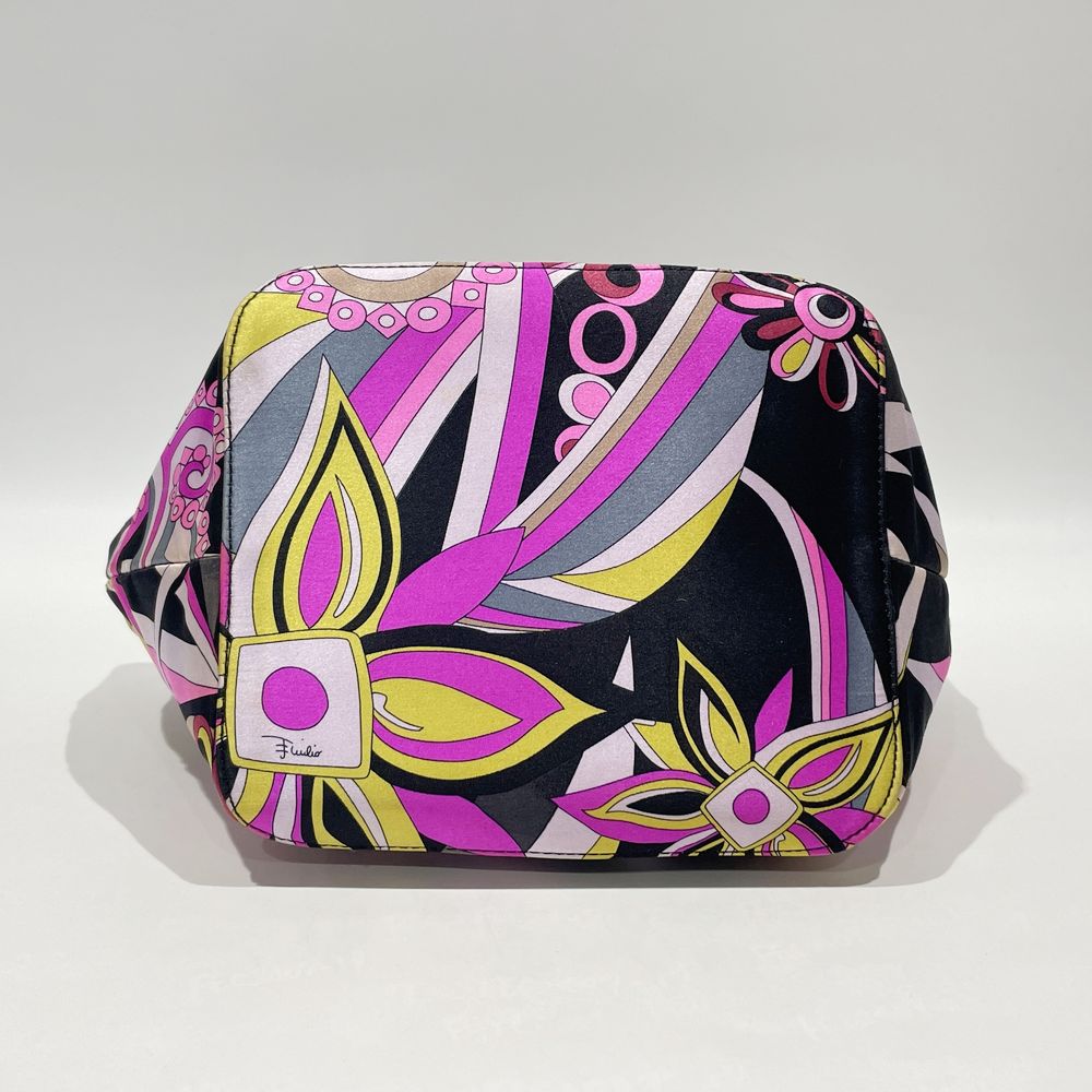 中古B/標準】Emilio Pucci エミリオプッチ 総柄 ポーチ付き ビジュー金具 レディース ハンドバッグ ピンク20481760