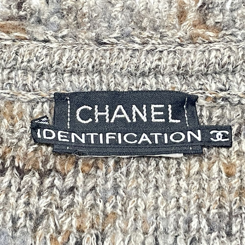 CHANEL(シャネル) 【訳アリ品】サイズS程度 ニットジャケット ノーカラー IDENTIFICATION カーディガン / レディース【中古AB】20240828