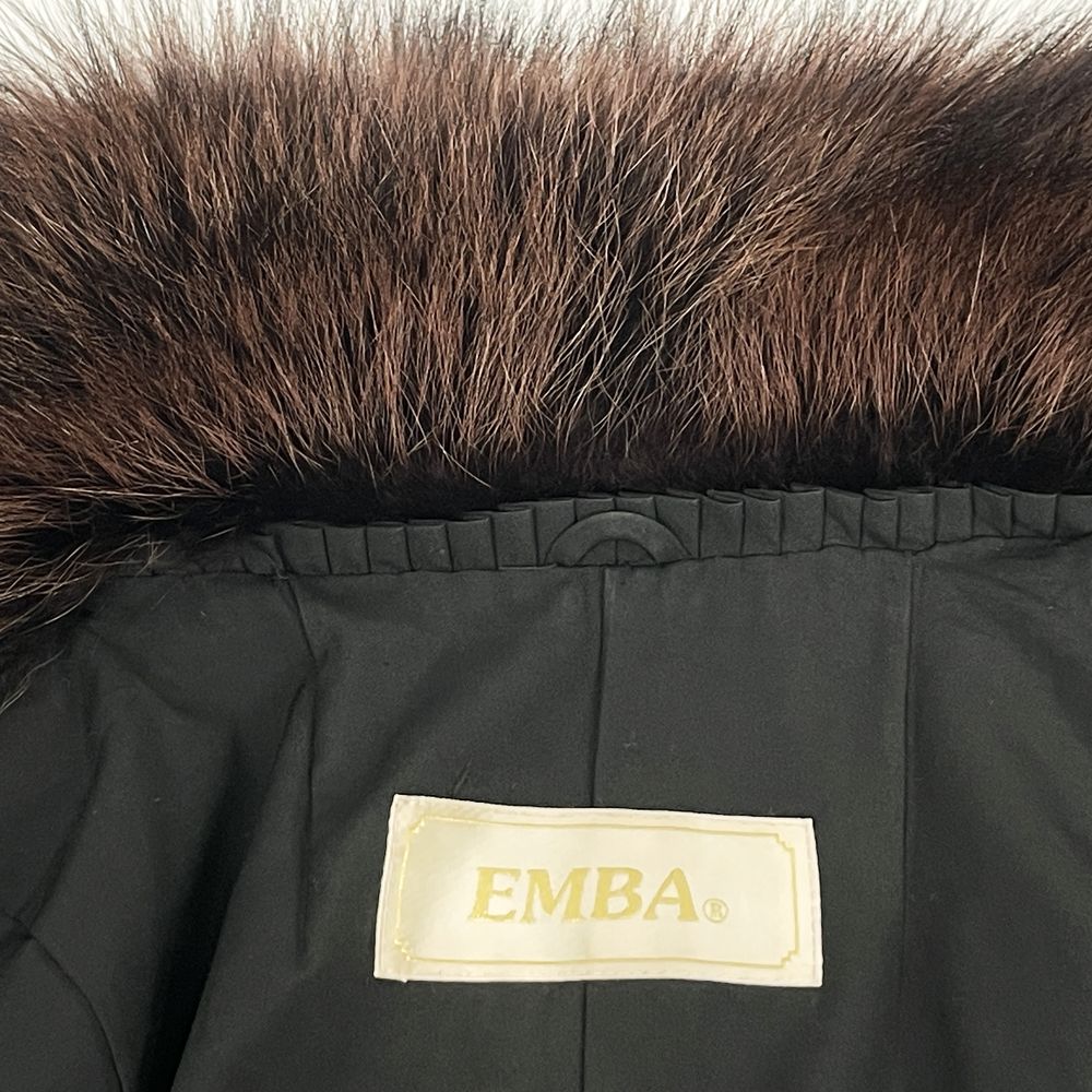 中古B/標準】EMBA エンバ リアルファー サイズ11号 毛皮 ウィゼル 他 ロングコート レディース その他アウター ブラック/ブラウン 20481788