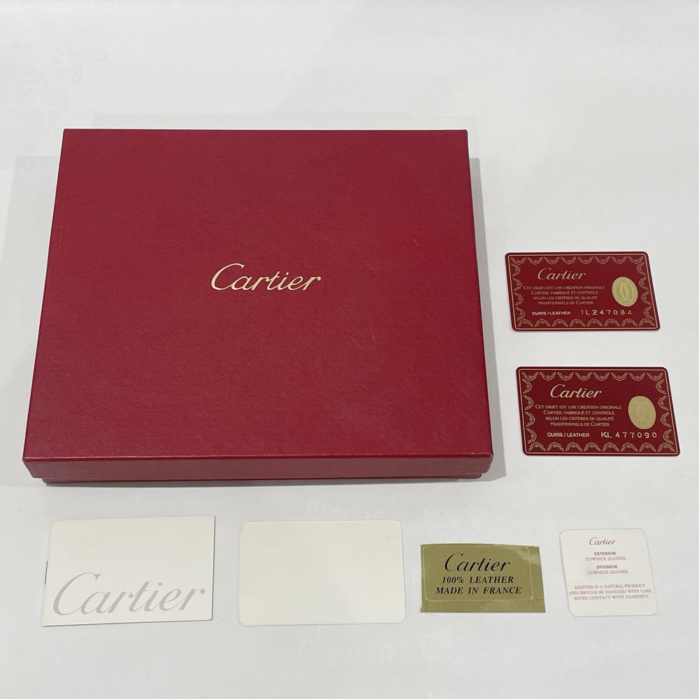 CARTIER(カルティエ) トリニティ 折りたたみ ハンドル付き ポーチ 長財布 レザー レディース【中古AB】20240803