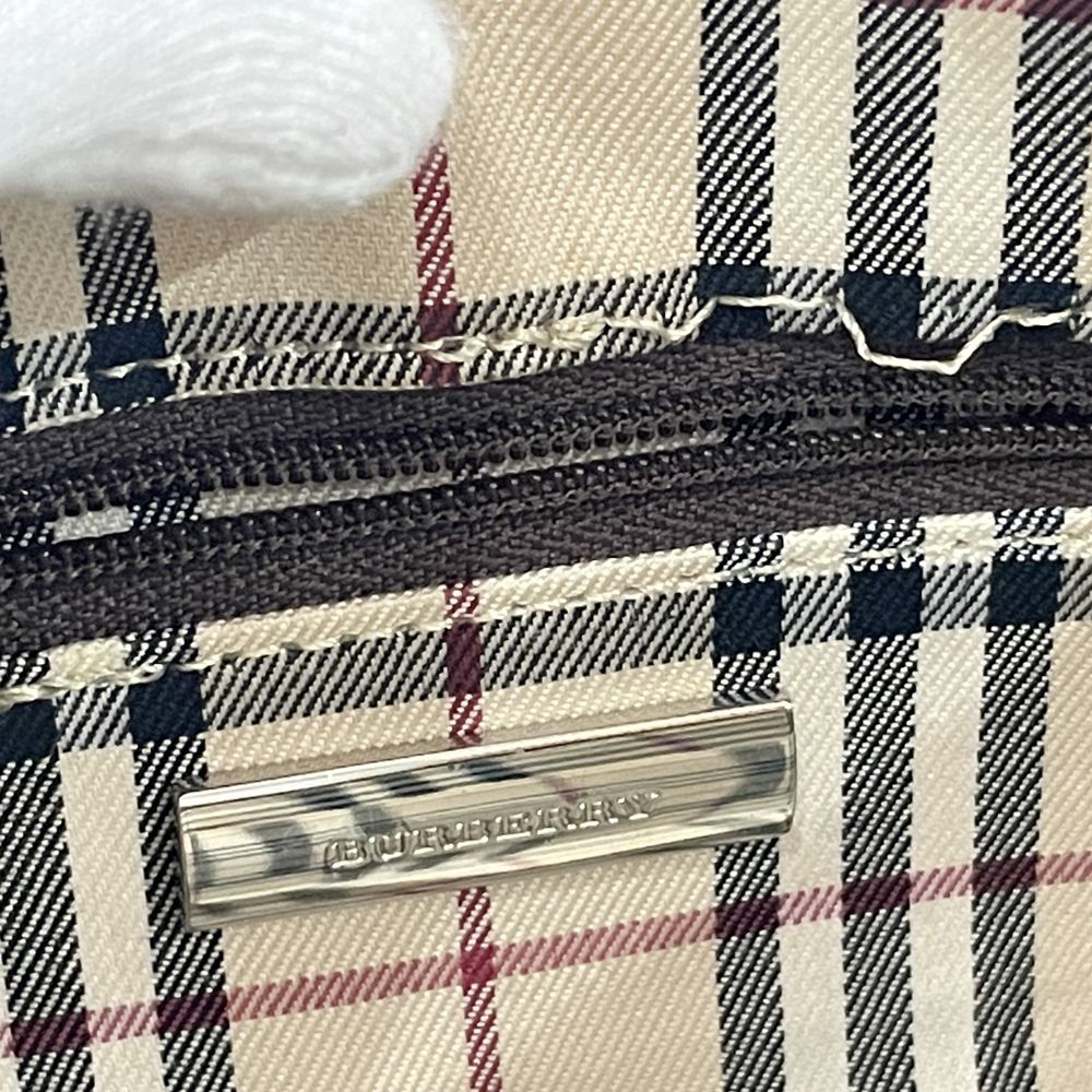 BURBERRY(バーバリー) ロゴ プレート 内部チェック ワンショルダー 肩掛け ショルダーバッグ レザー レディース【中古B】20240720