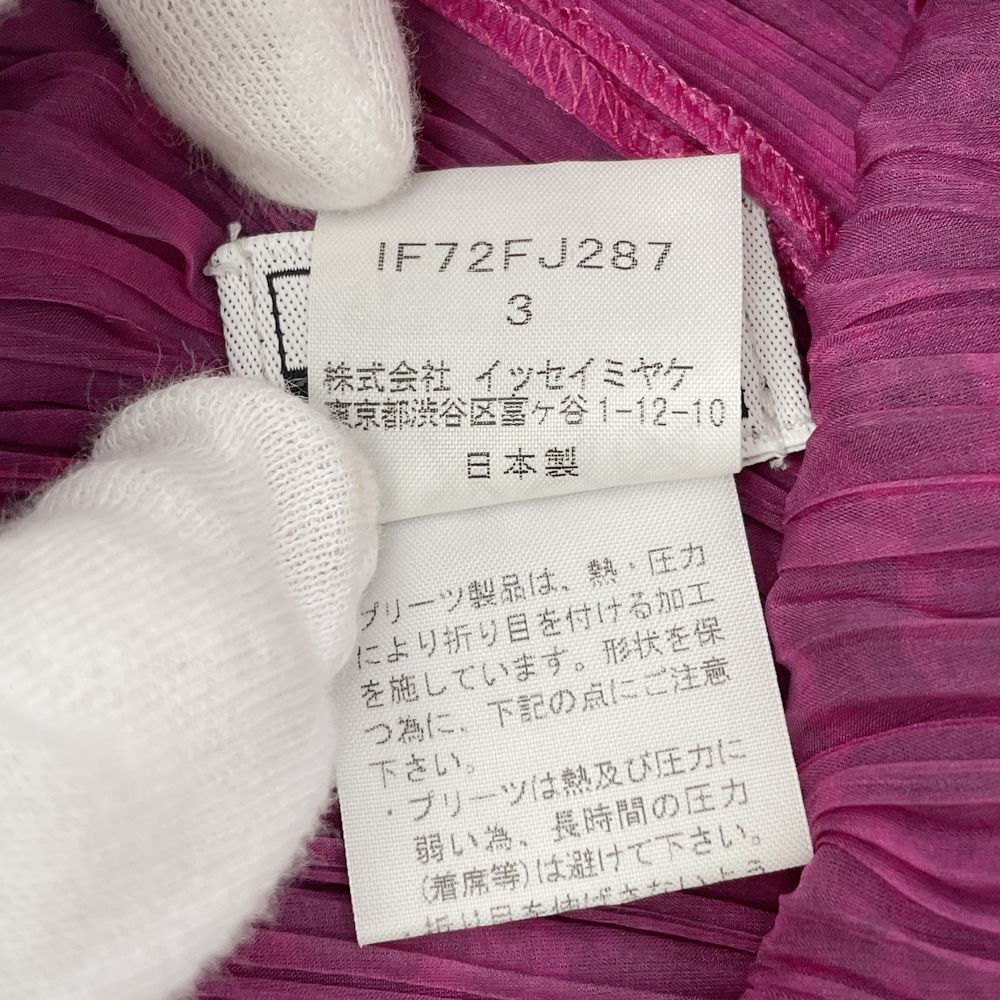 ISSEY MIYAKE(イッセイミヤケ) FETE フェット プリーツ加工 総柄 ノースリーブ サイズ3 IF72FJ287 カットソー ポリエステル レディース【中古B】20240719