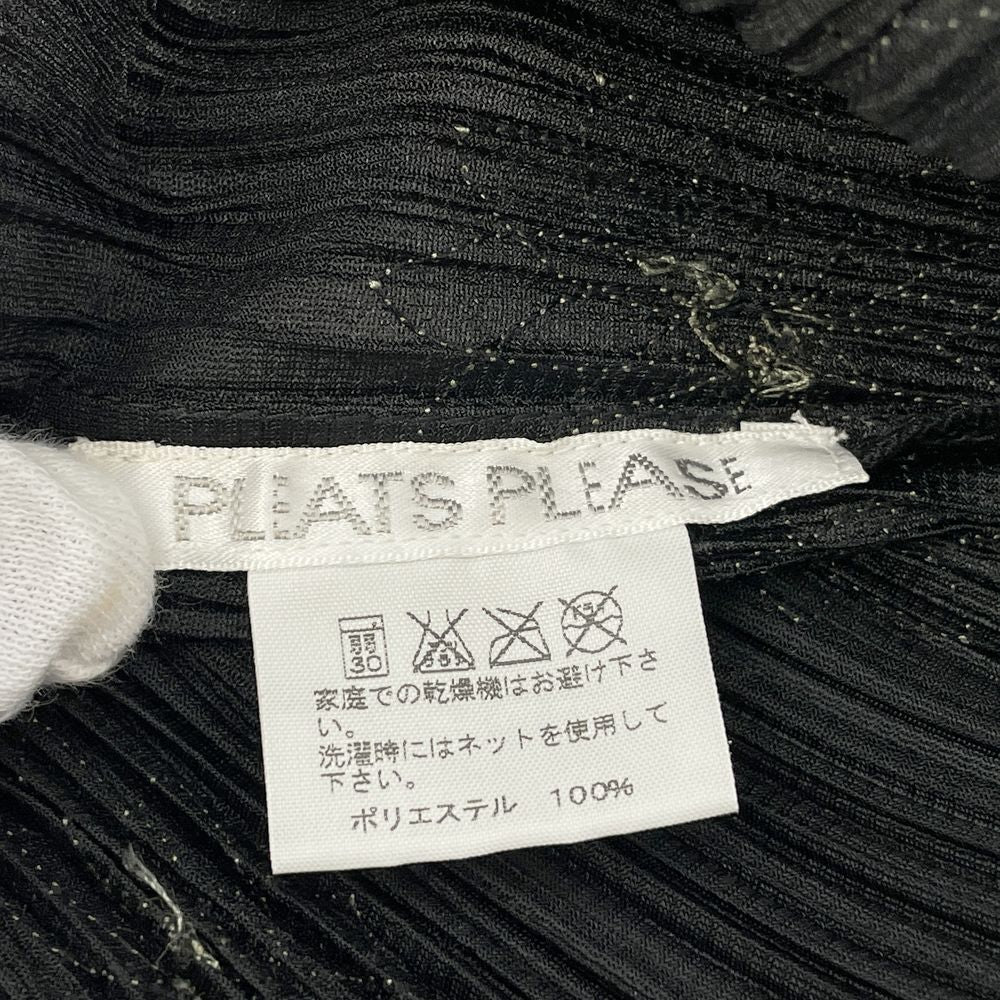 PLEATS PLEASE(プリーツプリーズ) イッセイミヤケ プリーツ加工 フラワー刺繍 ハイネック サイドスリット サイズ3 PP51-JK881 カットソー ポリエステル レディース【中古AB】20240719