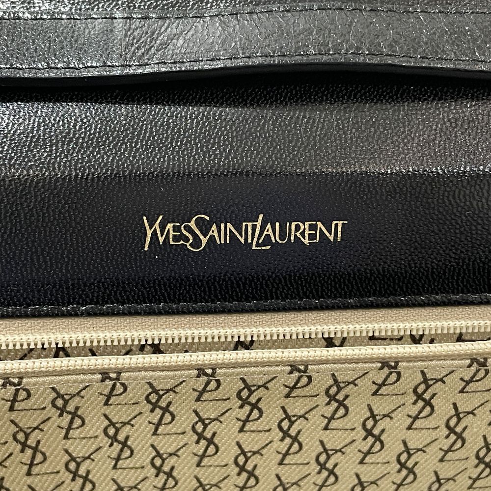 YVES SAINT LAURENT(イヴ・サンローラン) 型押し プッシュロック ヴィンテージ 肩掛け ショルダーバッグ レザー レディース【中古B】20240720