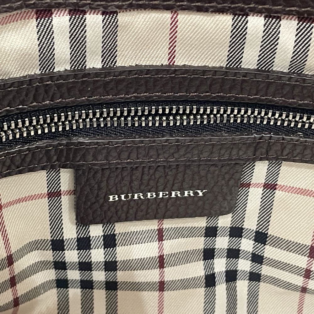 BURBERRY(バーバリー) ロゴ 内部チェック ワンショルダー ショルダーバッグ レザー レディース【中古B】20240720