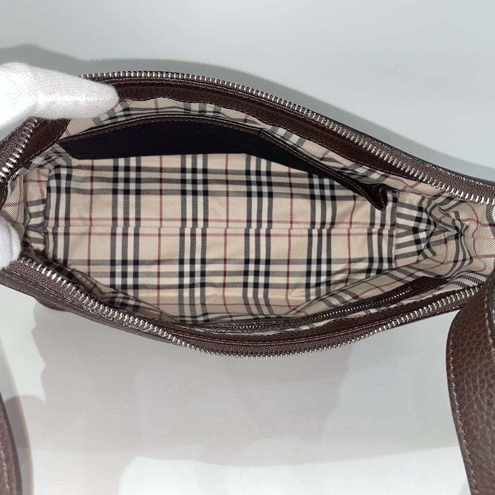 BURBERRY(バーバリー) ロゴ 内部チェック ワンショルダー ショルダーバッグ レザー レディース【中古B】20240720