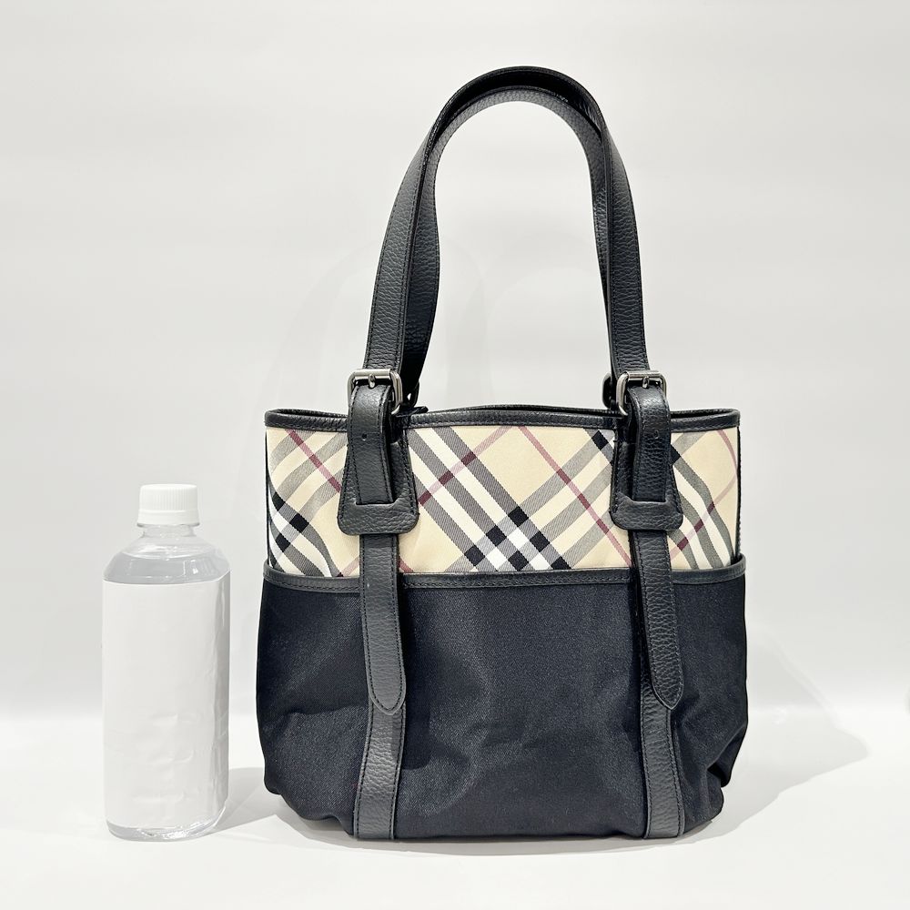 BURBERRY(バーバリー) チェック ポケット トートバッグ ナイロン/レザー レディース【中古AB】20240720