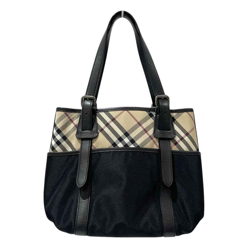 BURBERRY(バーバリー) チェック ポケット トートバッグ ナイロン/レザー レディース【中古AB】20240720