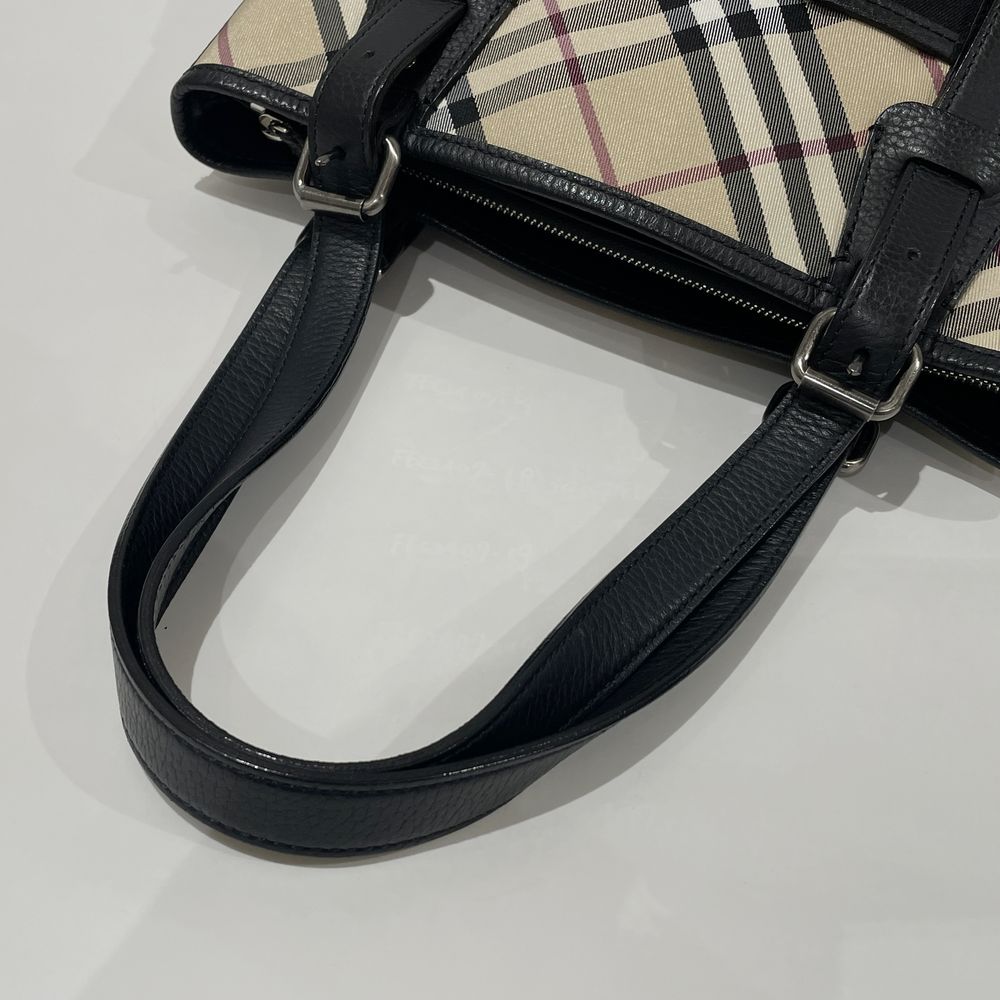 BURBERRY(バーバリー) チェック ポケット トートバッグ ナイロン/レザー レディース【中古AB】20240720