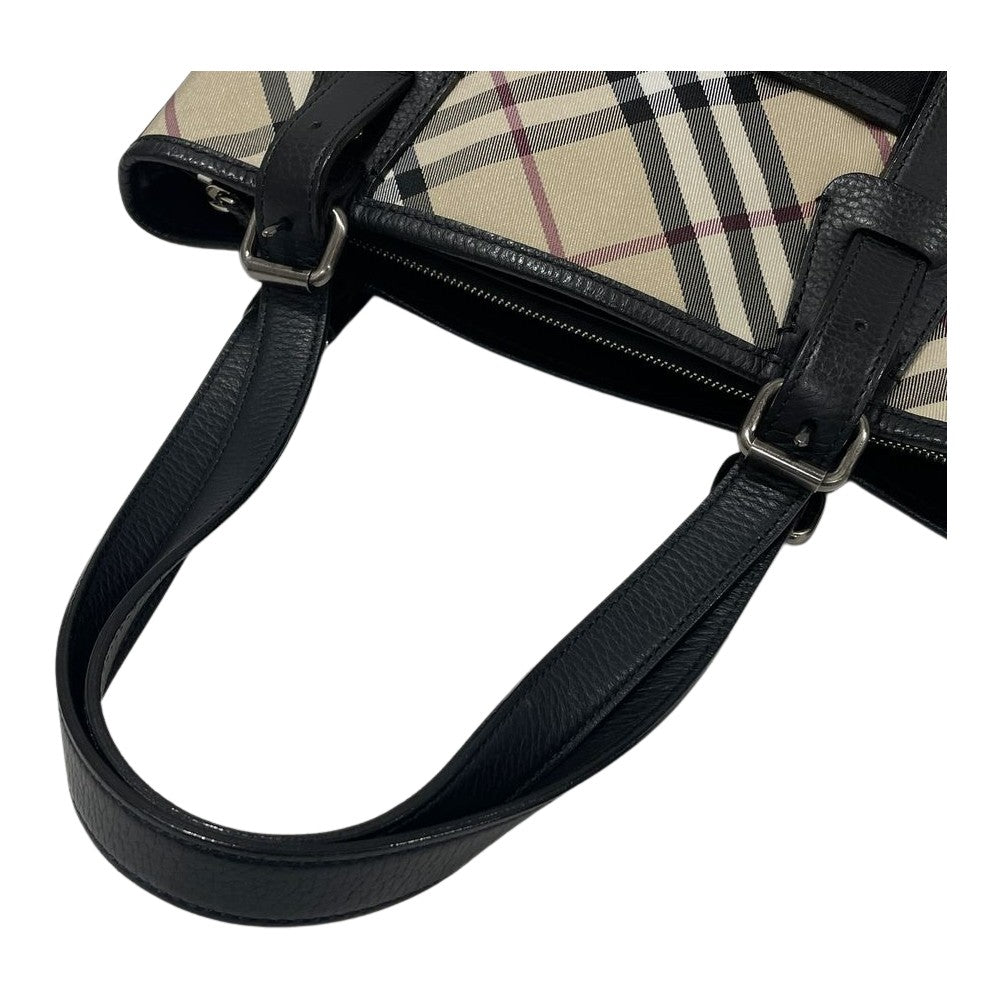 BURBERRY(バーバリー) チェック ポケット トートバッグ ナイロン/レザー レディース【中古AB】20240720