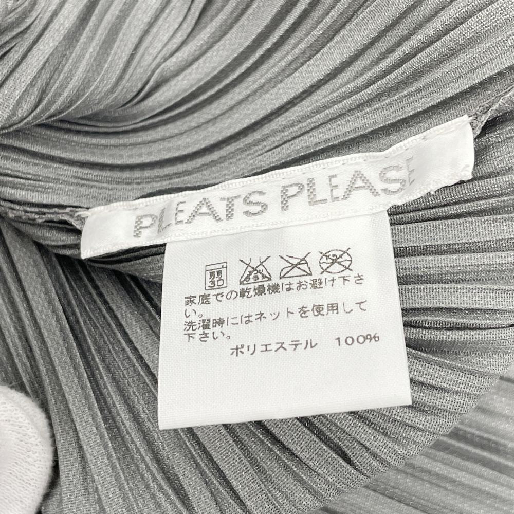 中古AB/使用感小】PLEATS PLEASE プリーツプリーズ イッセイミヤケ プリーツ加工 半袖 サイズ3 レディース カットソー  グレー20482221