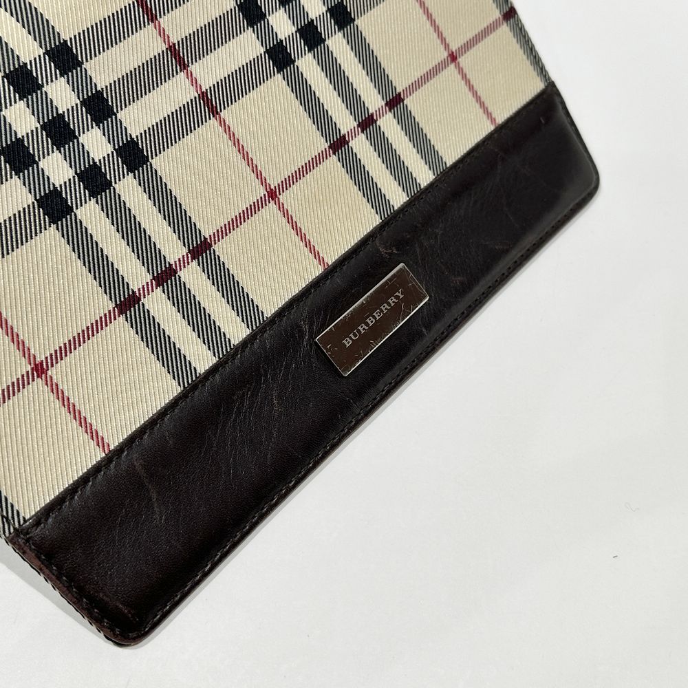 BURBERRY(バーバリー) ロゴ プレート チェック 斜め掛け ショルダーバッグ キャンバス/レザー レディース【中古B】20240727