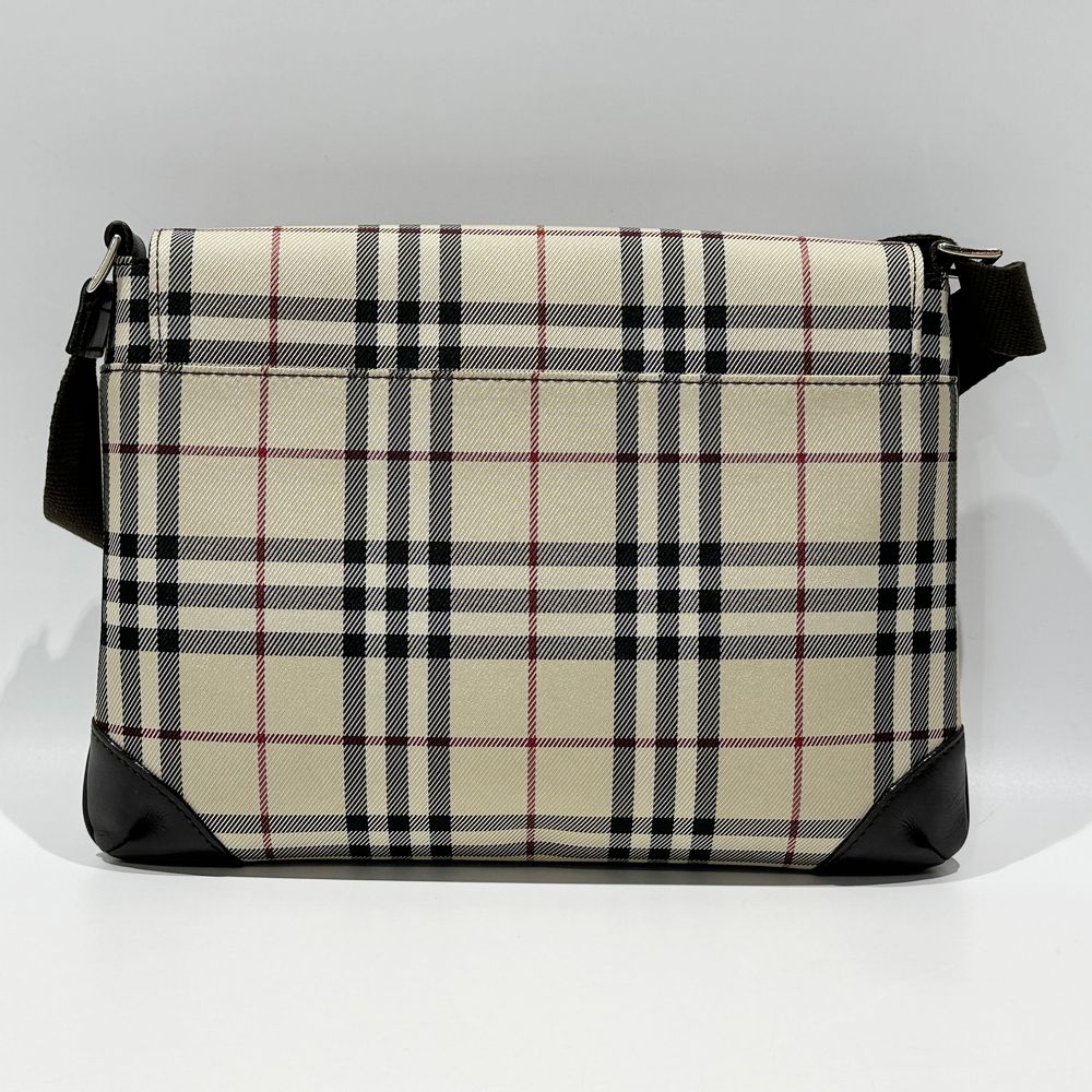 BURBERRY(バーバリー) ロゴ プレート チェック 斜め掛け ショルダーバッグ キャンバス/レザー レディース【中古B】20240727