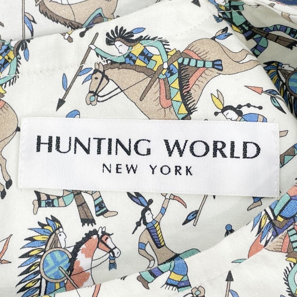 HUNTING WORLD(ハンティングワールド) Sサイズ インディアン 総柄 ブラウス ワンピース 82ST53 チュニック レディース【中古AB】20240812