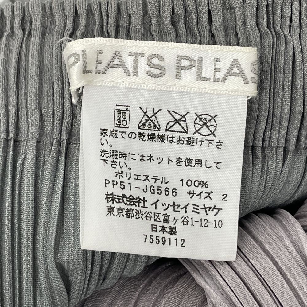 PLEATS PLEASE(プリーツプリーズ) イッセイミヤケ プリーツ加工 ドット 水玉 カッティング サイズ2 PP51-JG566 ロングスカート ポリエステル レディース【中古B】20240724