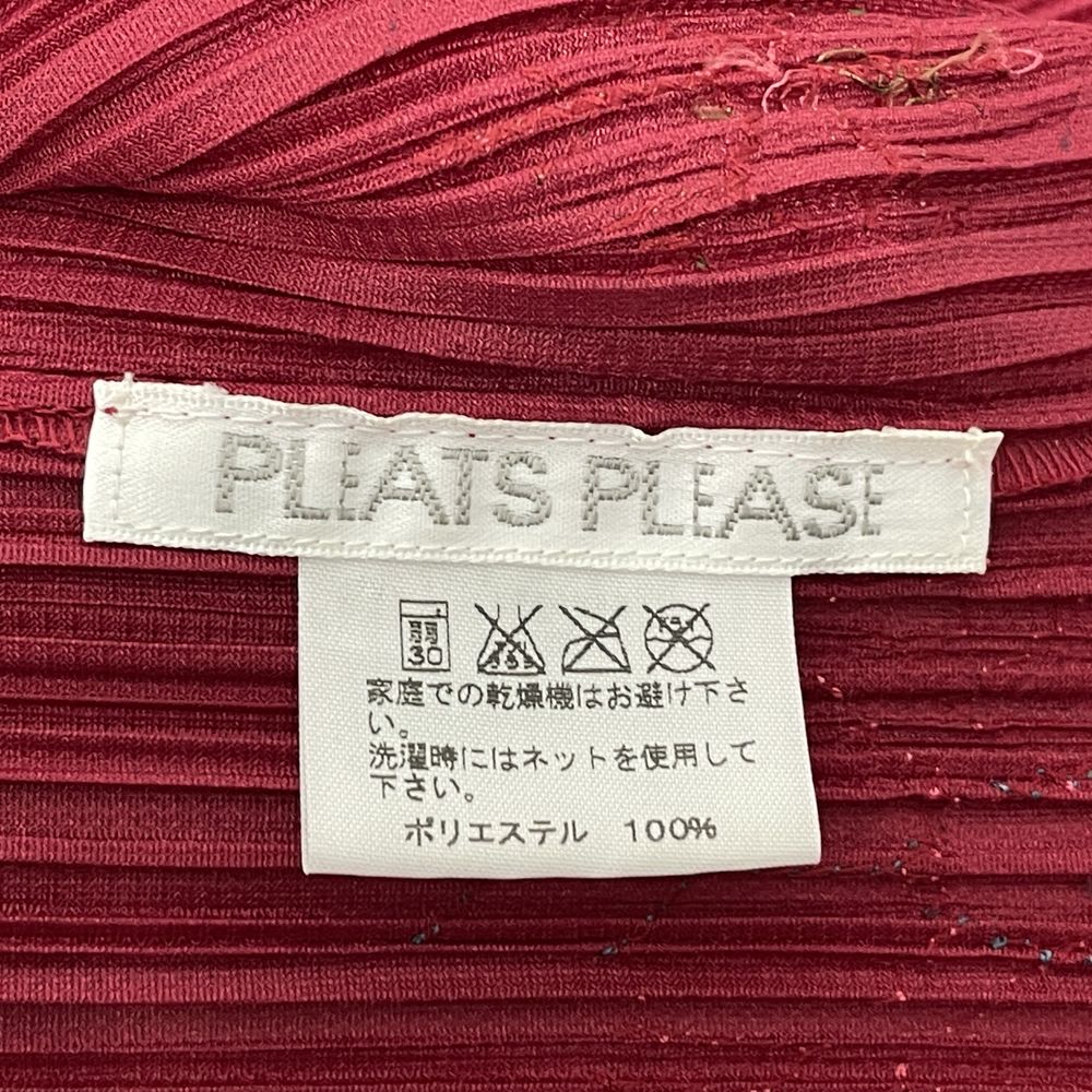 PLEATS PLEASE(プリーツプリーズ) イッセイミヤケ プリーツ加工 総柄 サイドリボン サイズ3 PP53-JK721 カットソー ポリエステル レディース【中古AB】20240723