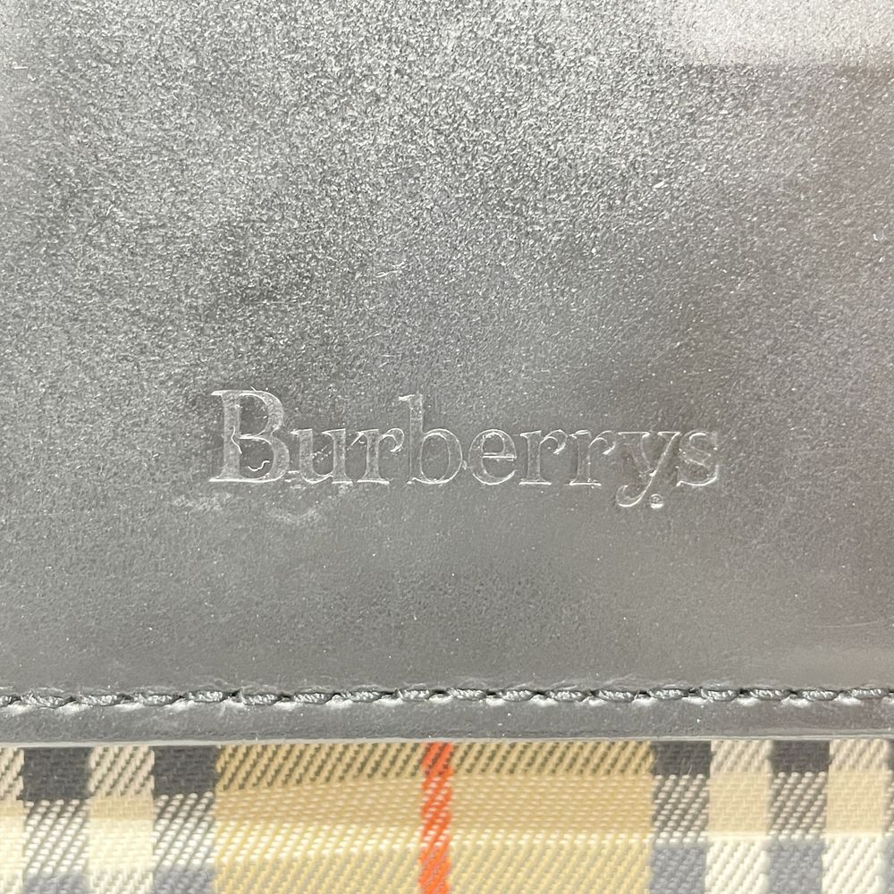 Burberrys(バーバリーズ) ロゴ 一部チェック ヴィンテージ ハンドバッグ レザー/キャンバス レディース【中古B】20240727