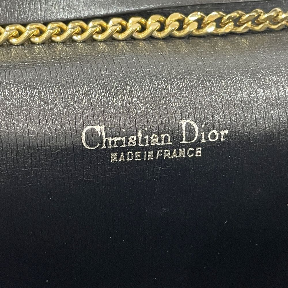 Christian Dior(クリスチャンディオール) ロゴ金具 ハニカム チェーン 斜め掛け ヴィンテージ ショルダーバッグ キャンバス/レザー レディース【中古AB】20240727