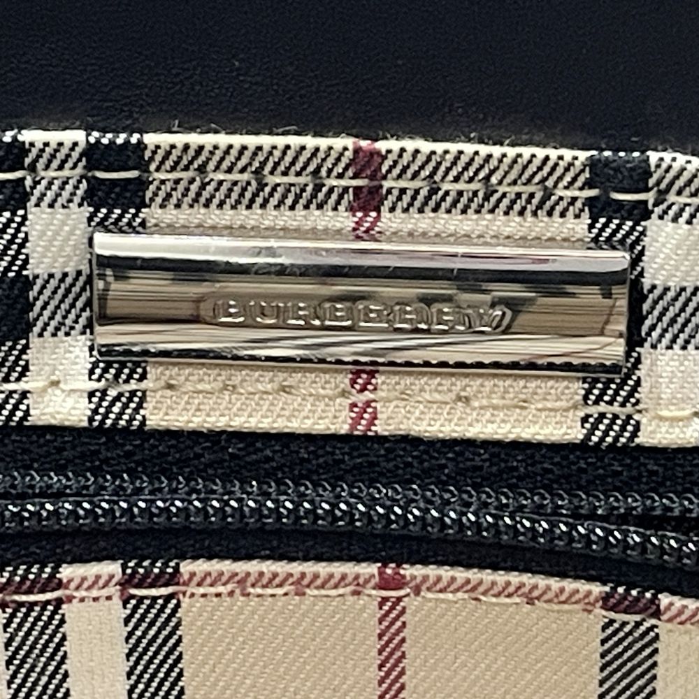 BURBERRY(バーバリー) ロゴ 内部チェック ハンドバッグ レザー レディース【中古B】20240803