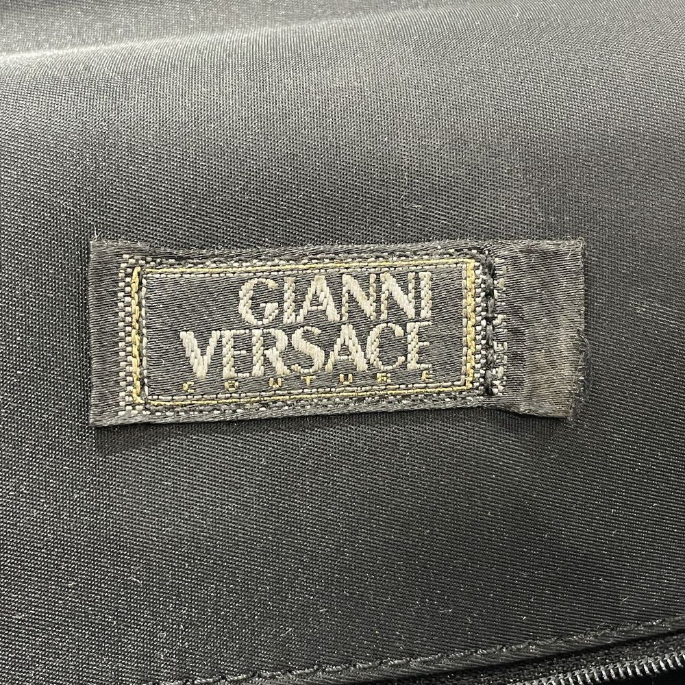 Gianni Versace(ジャンニ・ヴェルサーチ) メデューサ ターンロック 型押し ヴィンテージ ショルダーバッグ ナイロン/レザー レディース【中古B】20240803