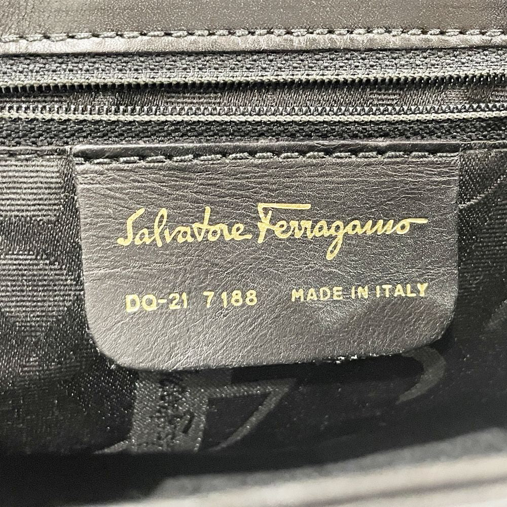 Salvatore Ferragamo(サルヴァトーレフェラガモ) ヒール金具 トップハンドル DQ-21 1568 ハンドバッグ レザー レディース【中古B】20240623