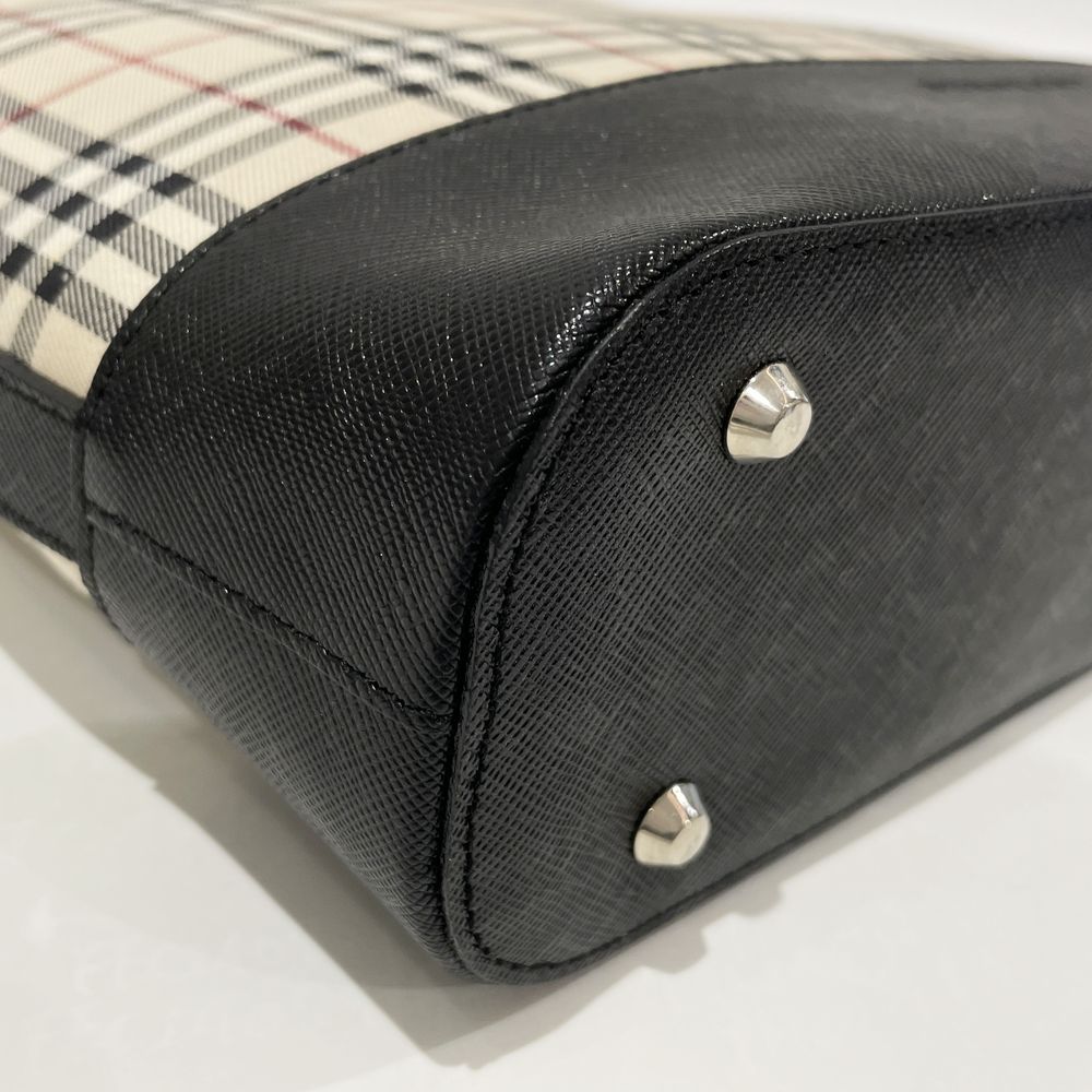 BURBERRY(バーバリー) ロゴ 一部チェック 肩掛け ショルダーバッグ キャンバス/レザー レディース【中古AB】20240804