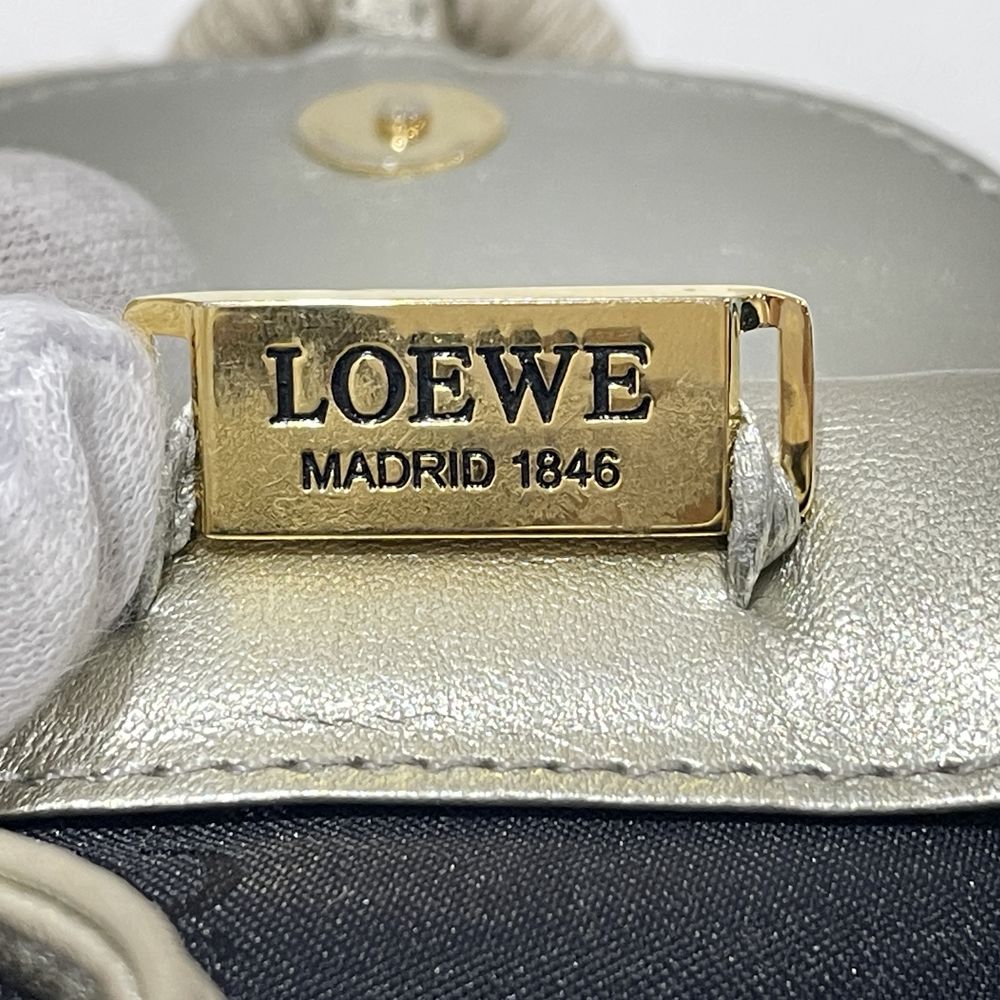 LOEWE(ロエベ) ロゴ ナッパ ミニ 斜め掛け ヴィンテージ ショルダーバッグ レザー レディース【中古B】20240803