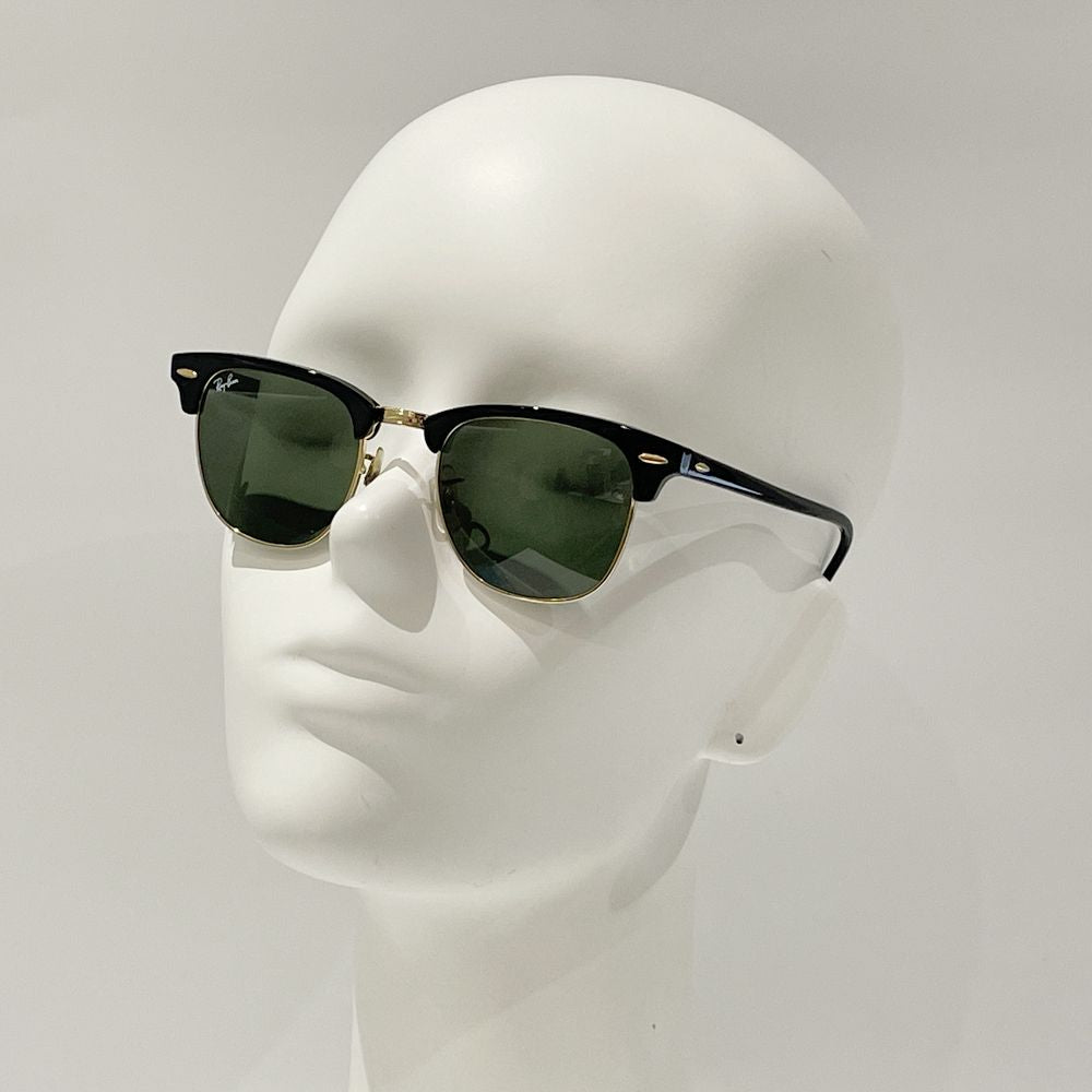 中古AB/使用感小】Ray-Ban レイバン クラブマスター G-15 ブロー コンビ ユニセックス サングラス RB3016 W0365  ブラック/ゴールド20483994