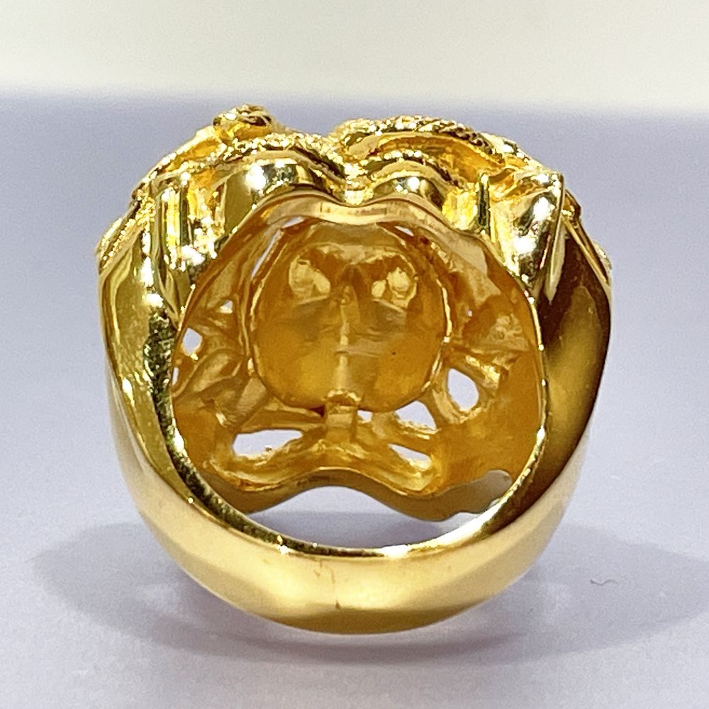 中古AB/使用感小】VERSACE ヴェルサーチ メデューサ メタル メンズ リング・指輪 18号 ゴールド20483999