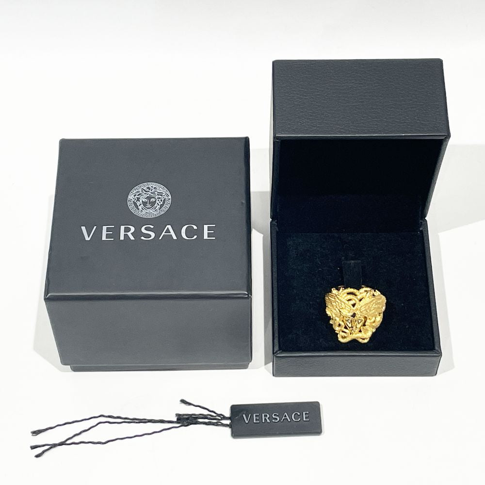 中古AB/使用感小】VERSACE ヴェルサーチ メデューサ メタル メンズ リング・指輪 18号 ゴールド20483999