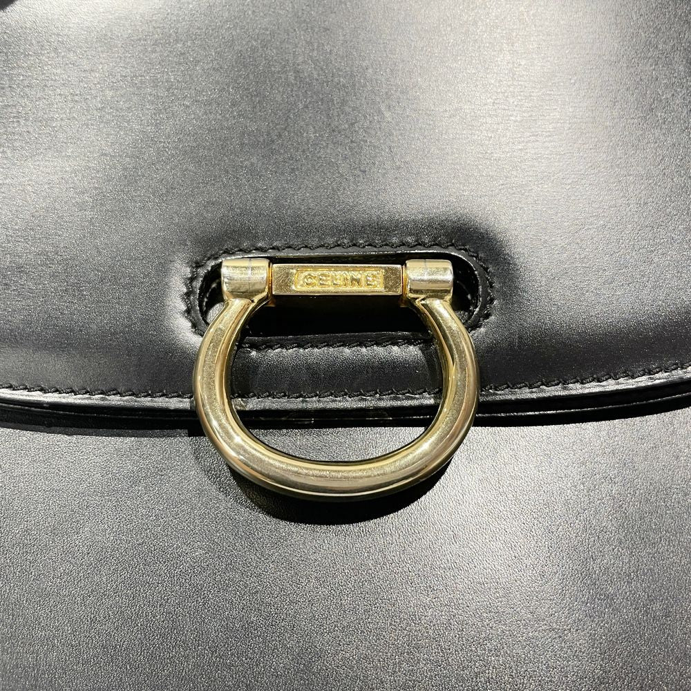 CELINE(セリーヌ) リング金具 トップハンドル ダブルフラップ ヴィンテージ ハンドバッグ レザー レディース【中古AB】20240824