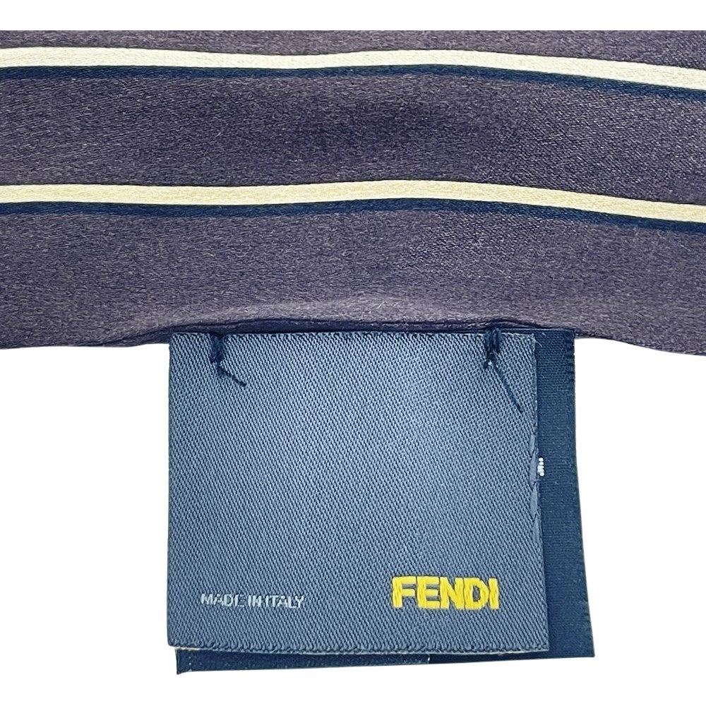 FENDI(フェンディ) リアルファー ズッカ柄 スカーフ 襟巻き ストール シルク/ラビット/フォックス ユニセックス【中古AB】20240903