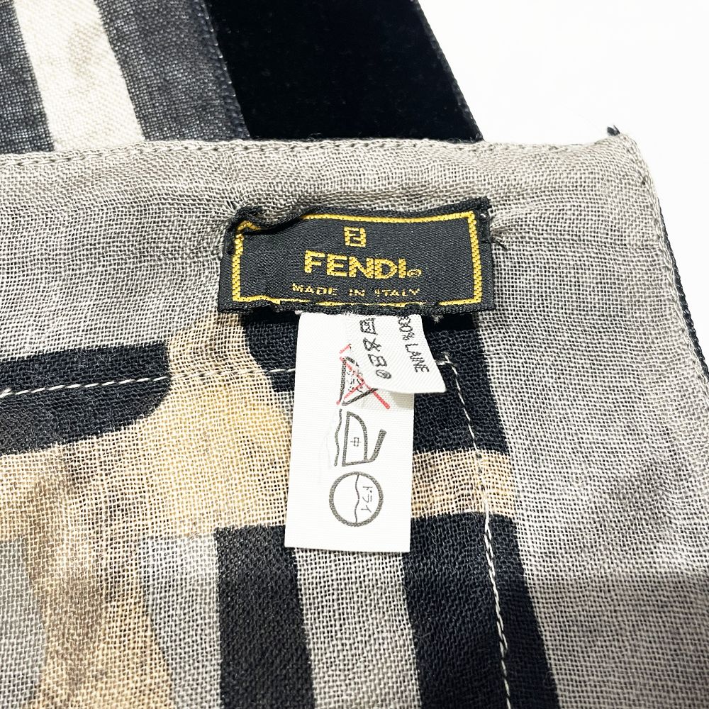 FENDI(フェンディ) 136cm×128cm 星座占い アストロロジー 薄手 スカーフ ストール ウール ユニセックス【中古A】20240826