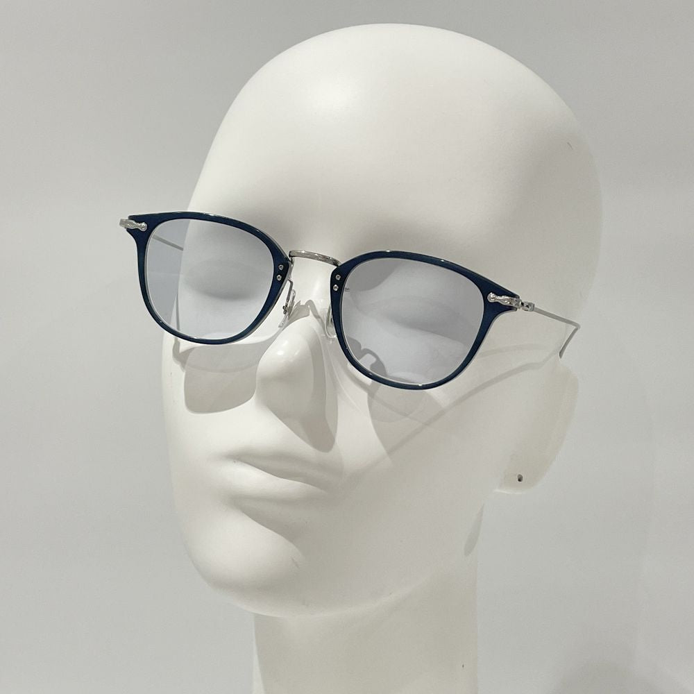 中古AB/使用感小】OLIVER PEOPLES オリバーピープルズ Davitt コンビ 彫金模様 色付き度入りレンズ ユニセックス サングラス  OV5389D ネイビー/シルバー20484929