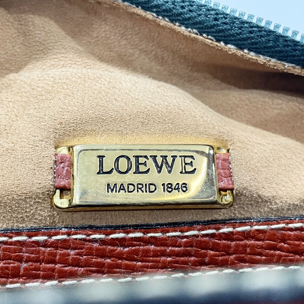 LOEWE(ロエベ) ロゴ 型押し バイカラー ヴィンテージ ハンドバッグ レザー レディース【中古AB】20240825