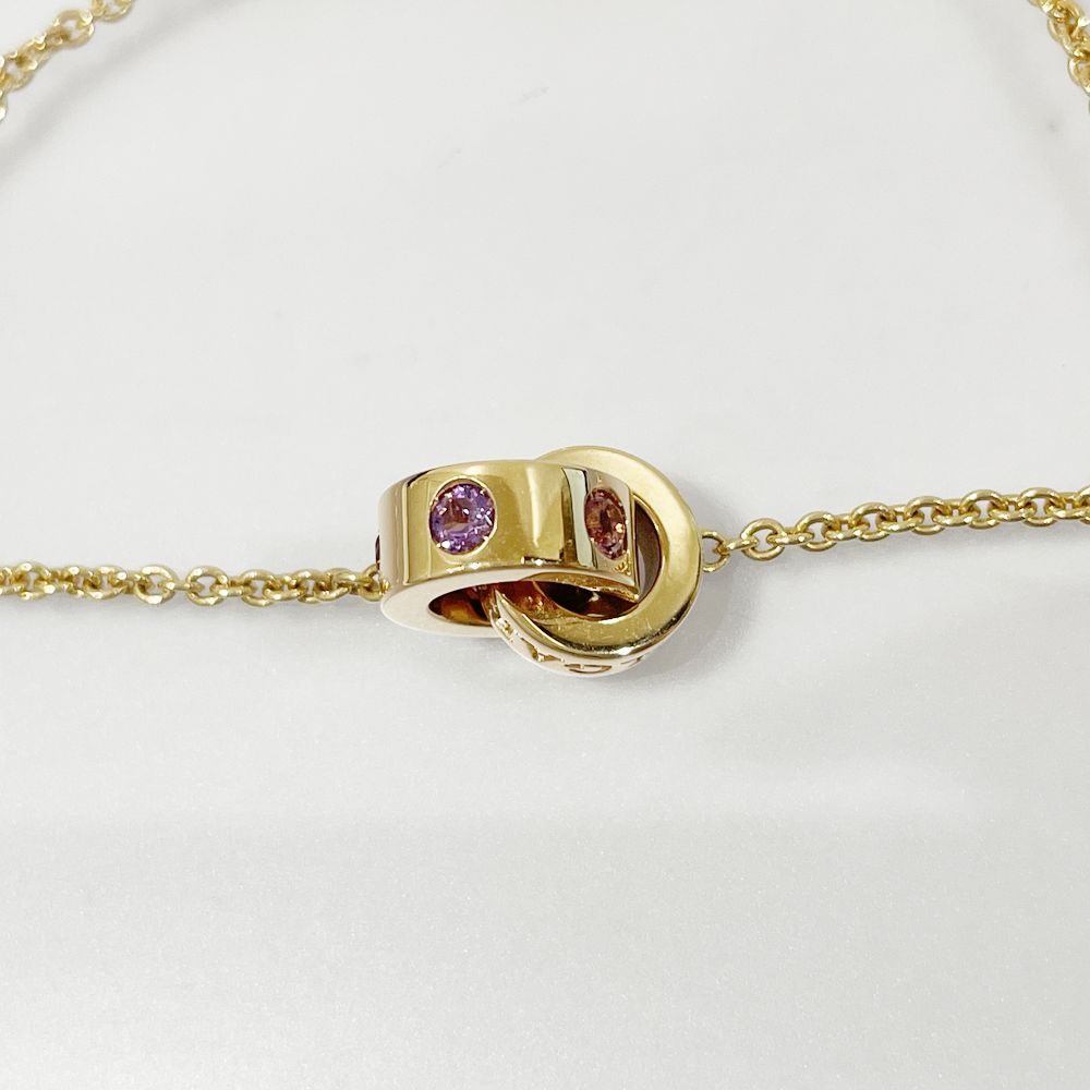 中古A/美品】BVLGARI ブルガリ ローマンソルベ ピンクトルマリン アメジスト K18PG レディース ブレスレット20485526