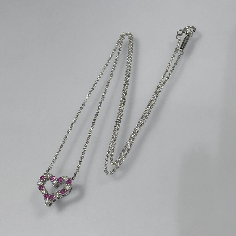 TIFFANY&Co.(ティファニー) センチメンタルハート ダイヤ×サファイア ネックレス Pt950プラチナ レディース【中古AB】20240807