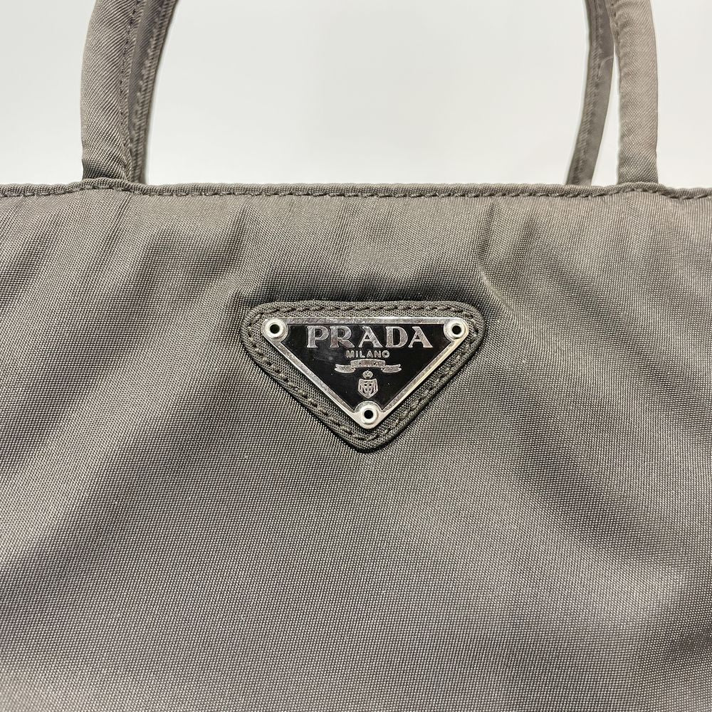 中古AB/使用感小】PRADA プラダ 三角ロゴ プレート テスート レディース トートバッグ B6244 ブラウン20485650