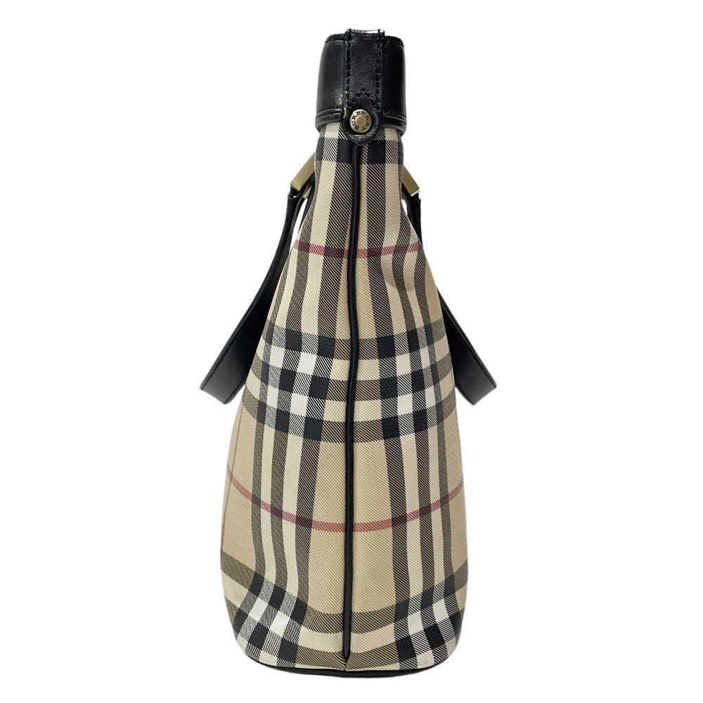 BURBERRY(バーバリー) ロンドン ロゴ チェック トートバッグ PVC/レザー レディース【中古B】20240810