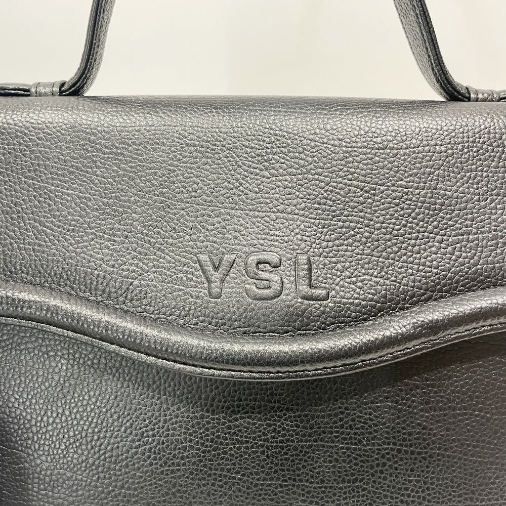 YVES SAINT LAURENT(イヴ・サンローラン) YSL ロゴ トップハンドル ヴィンテージ ハンドバッグ レザー レディース【中古AB】20240824