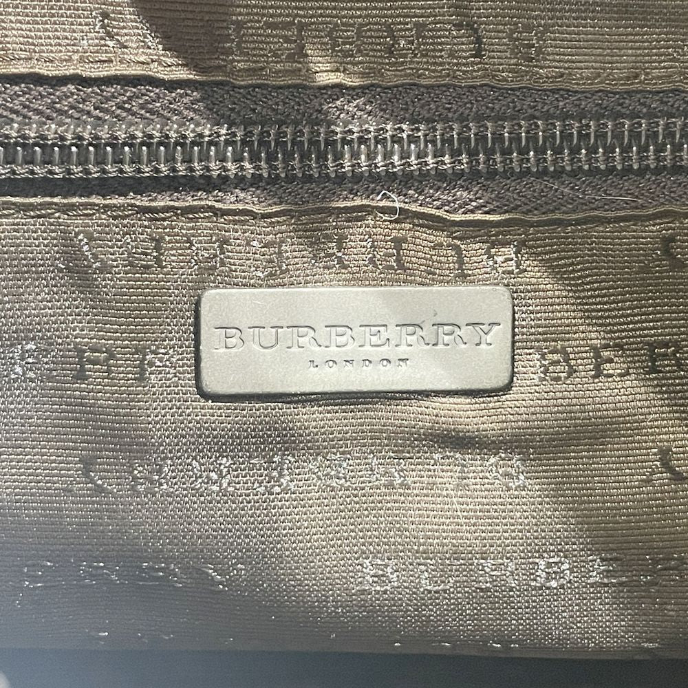 BURBERRY(バーバリー) ロゴ プレート チェック ミニ トートバッグ PVC/レザー 【中古B】20240824