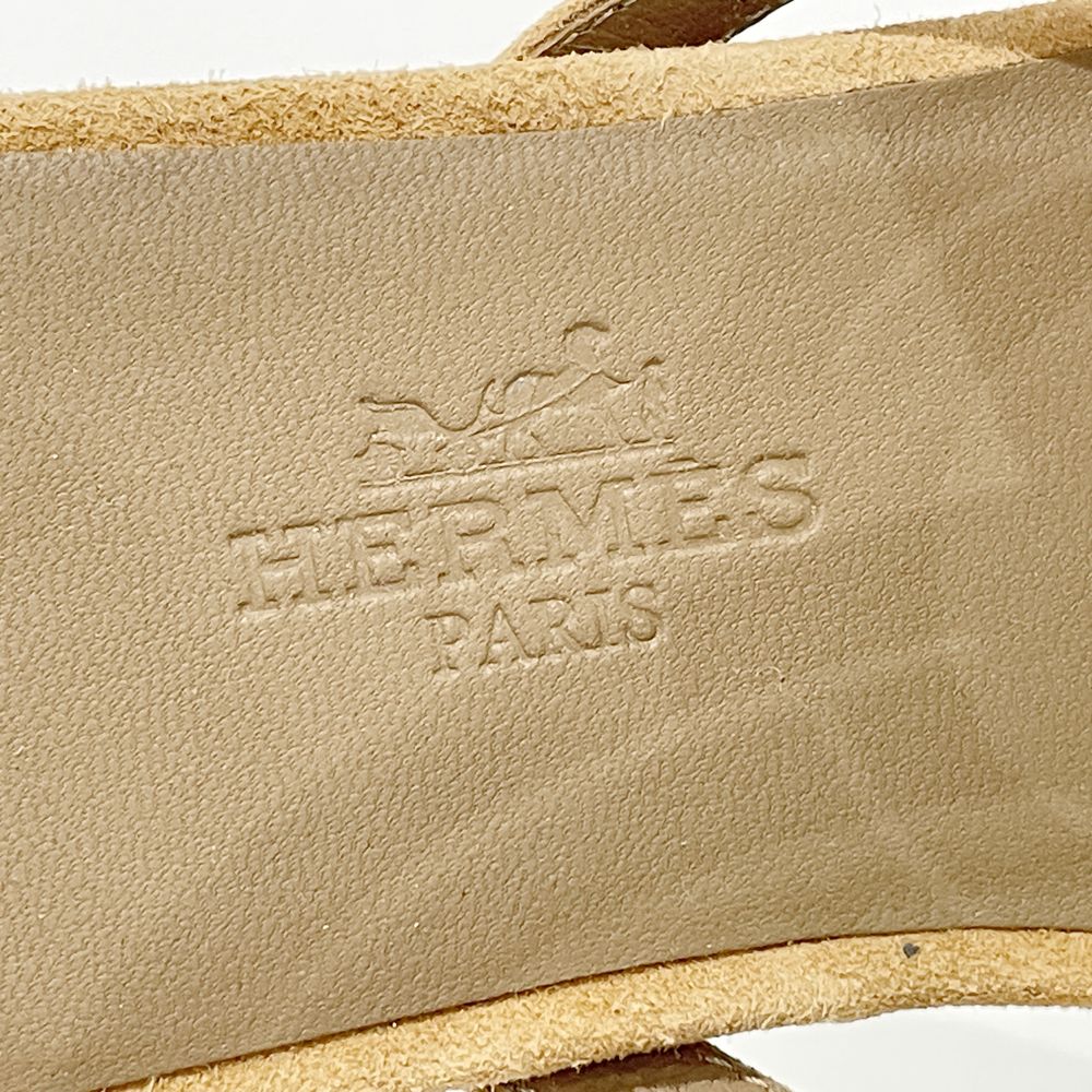 HERMES(エルメス) サイズ34.5 JP22cm トングサンダル フラット シェーヌダンクル サンダル ヌバック/レザー レディース【新古品SA】20240818