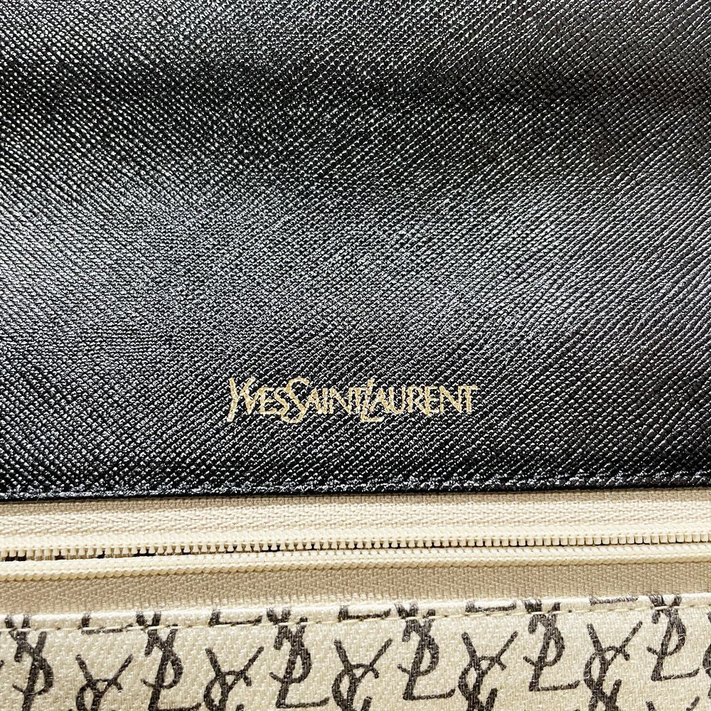 YVES SAINT LAURENT(イヴ・サンローラン) YSL ロゴ スクエア オールド ヴィンテージ クラッチバッグ レザー レディース【中古AB】20231202